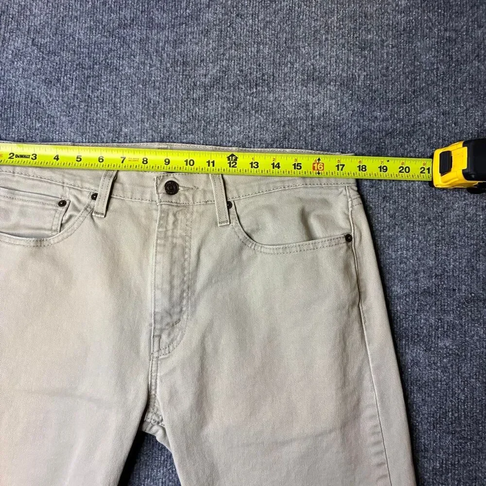Levi’s 502 Regular Taper Jeans Men’s 34x30 Beige Tan Denim Pants